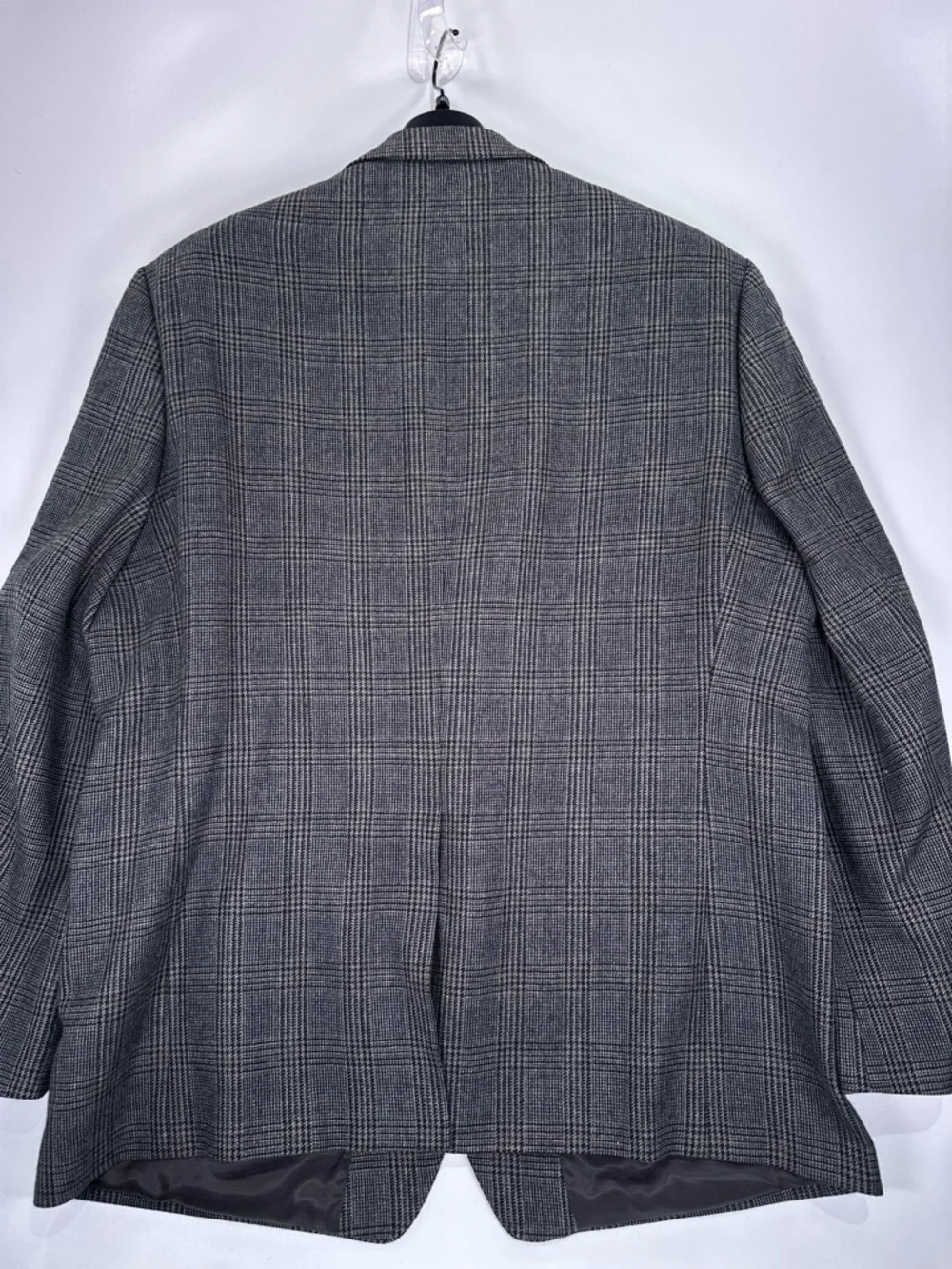 Lauren Ralph Lauren Blazer Two Button Double Vent Wool Plaid Grey 48L